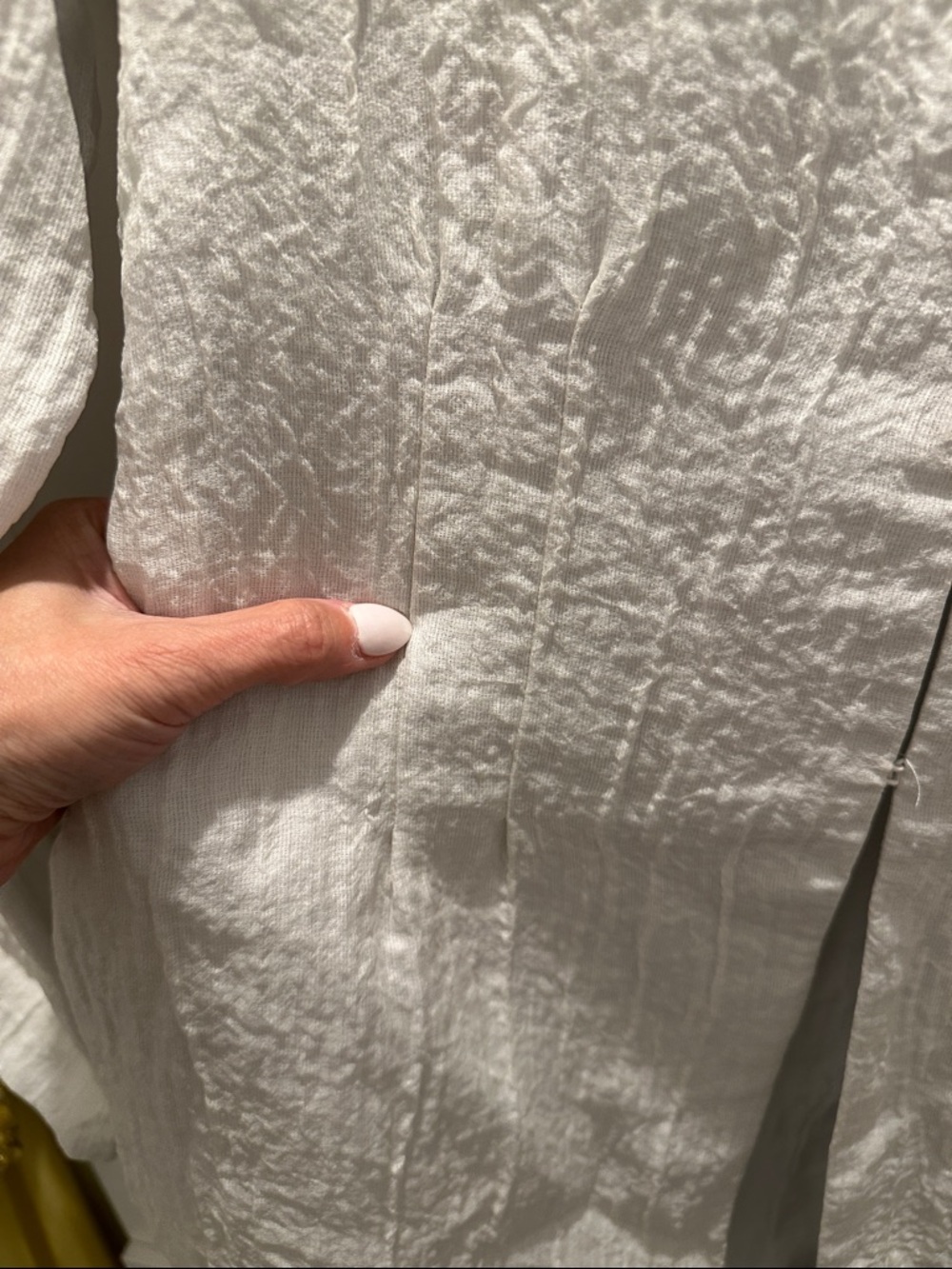 Eileen Fisher light gray crinkle jacket - Picture 5 of 7
